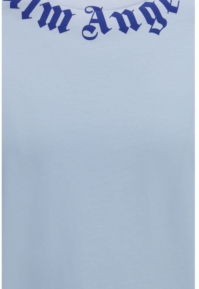Palm Angels Blue Cotton T-Shirt Blauw