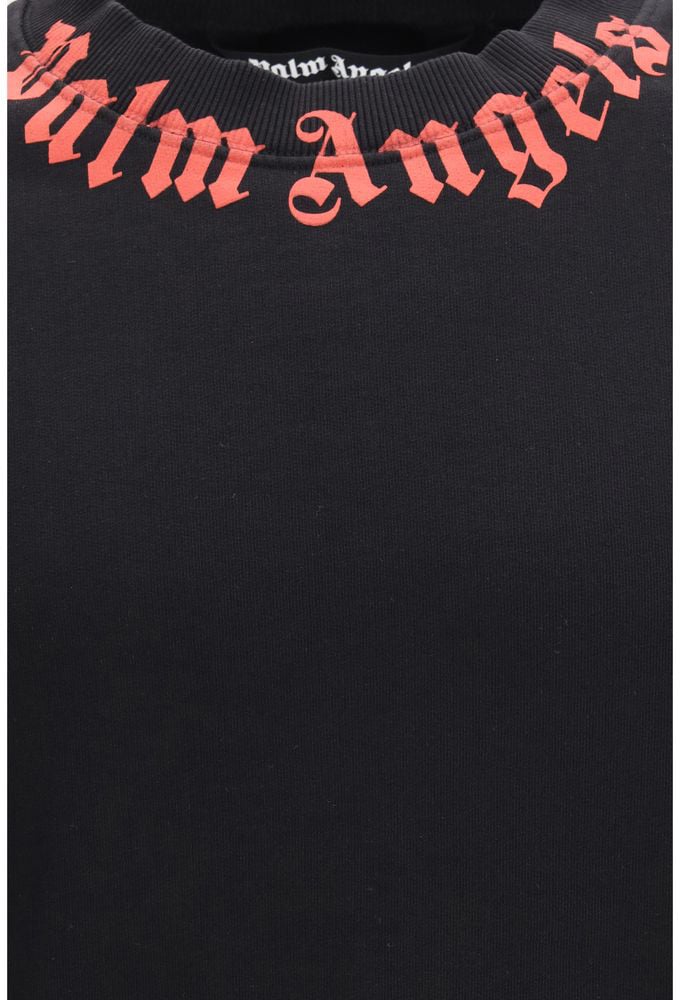 Palm Angels Palm Angels Black Cotton Sweatshirt Zwart