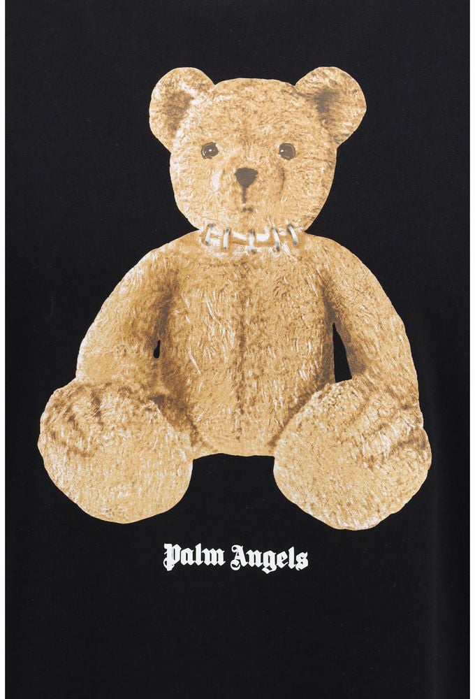 Palm Angels Black Cotton T-Shirt Zwart