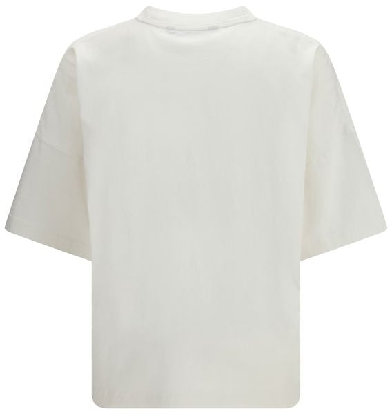 Palm Angels White Cotton T-Shirt Wit