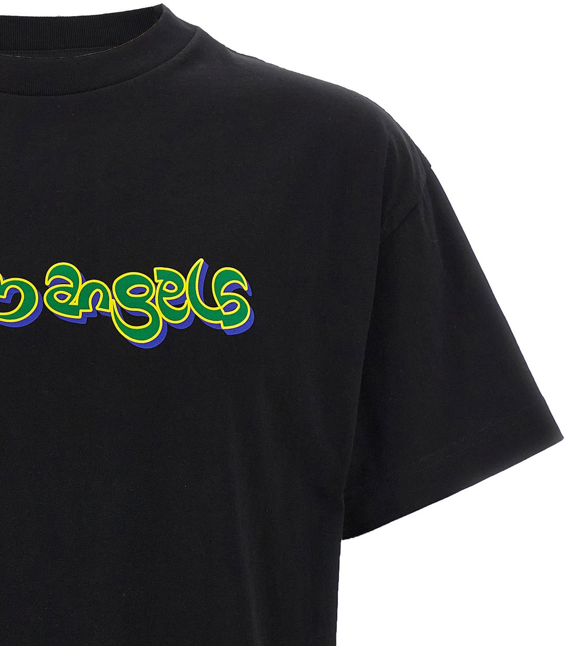 Palm Angels Black Cotton T-Shirt Zwart