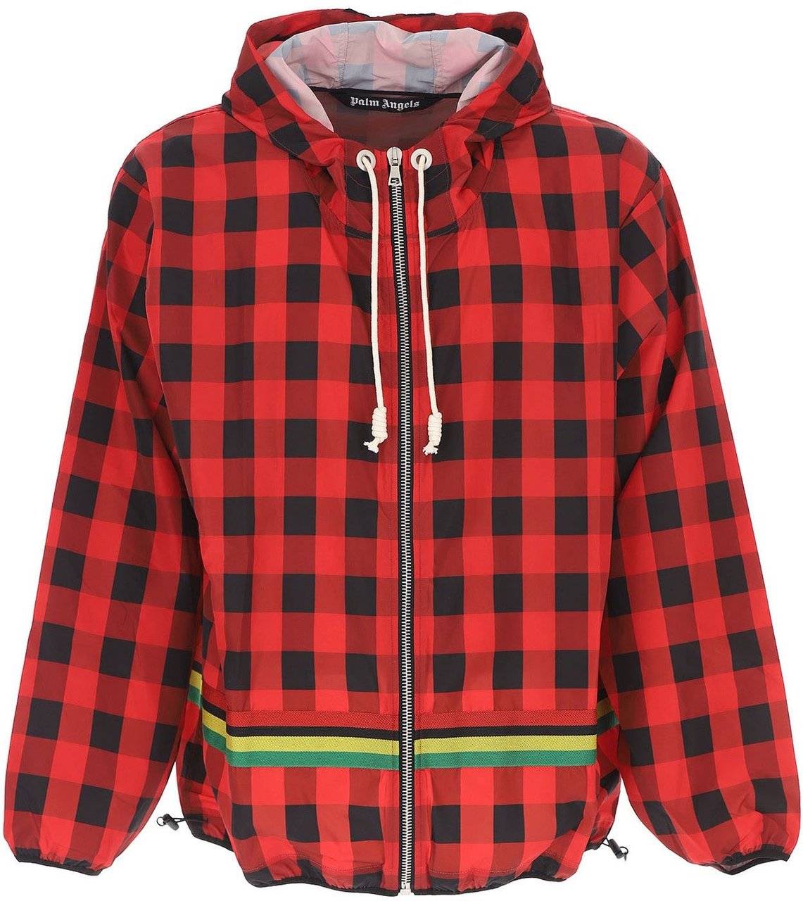 Palm Angels Checked Windbreaker Jacket Rood