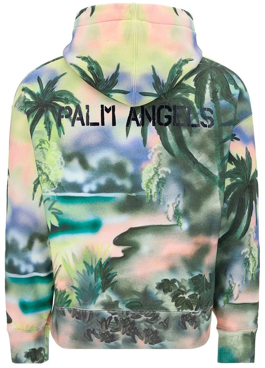 Palm Angels Cotton Hooded Sweatshirt Groen