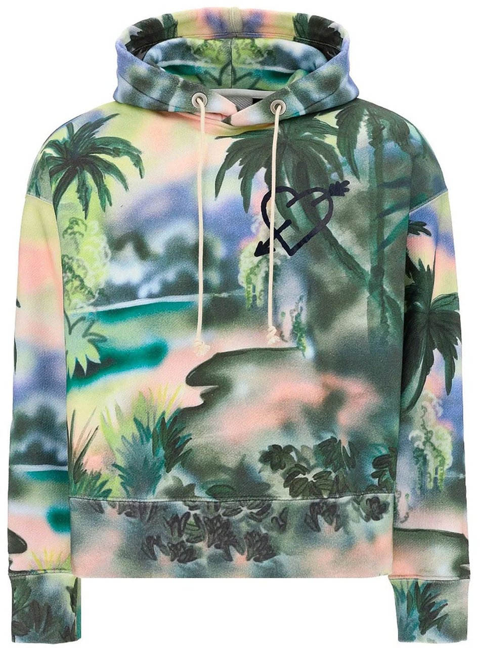 Palm Angels Cotton Hooded Sweatshirt Groen
