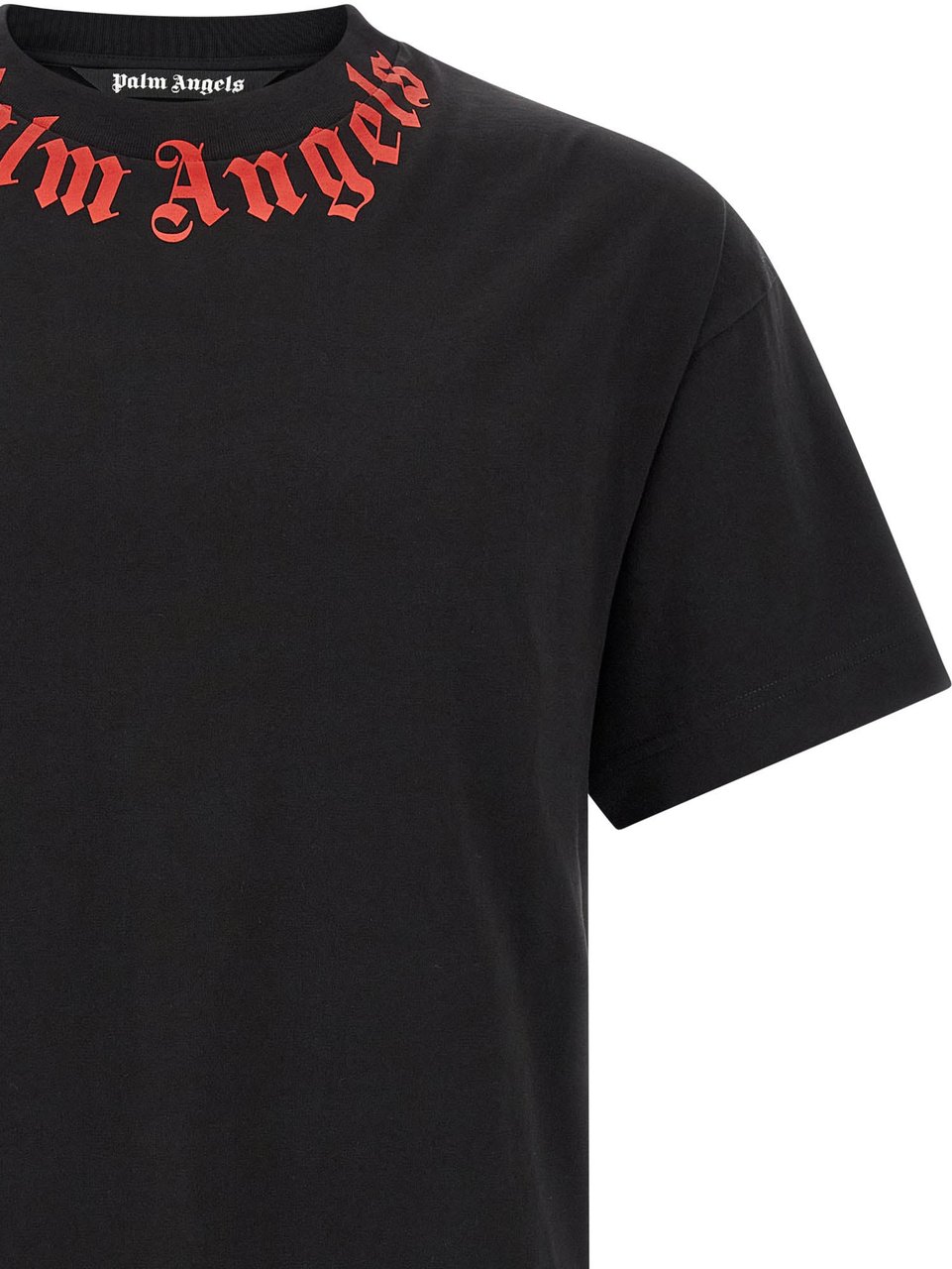 Palm Angels Black Cotton T-Shirt Zwart