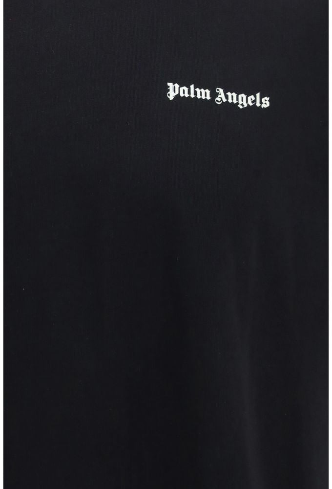 Palm Angels Black Cotton T-Shirt Zwart