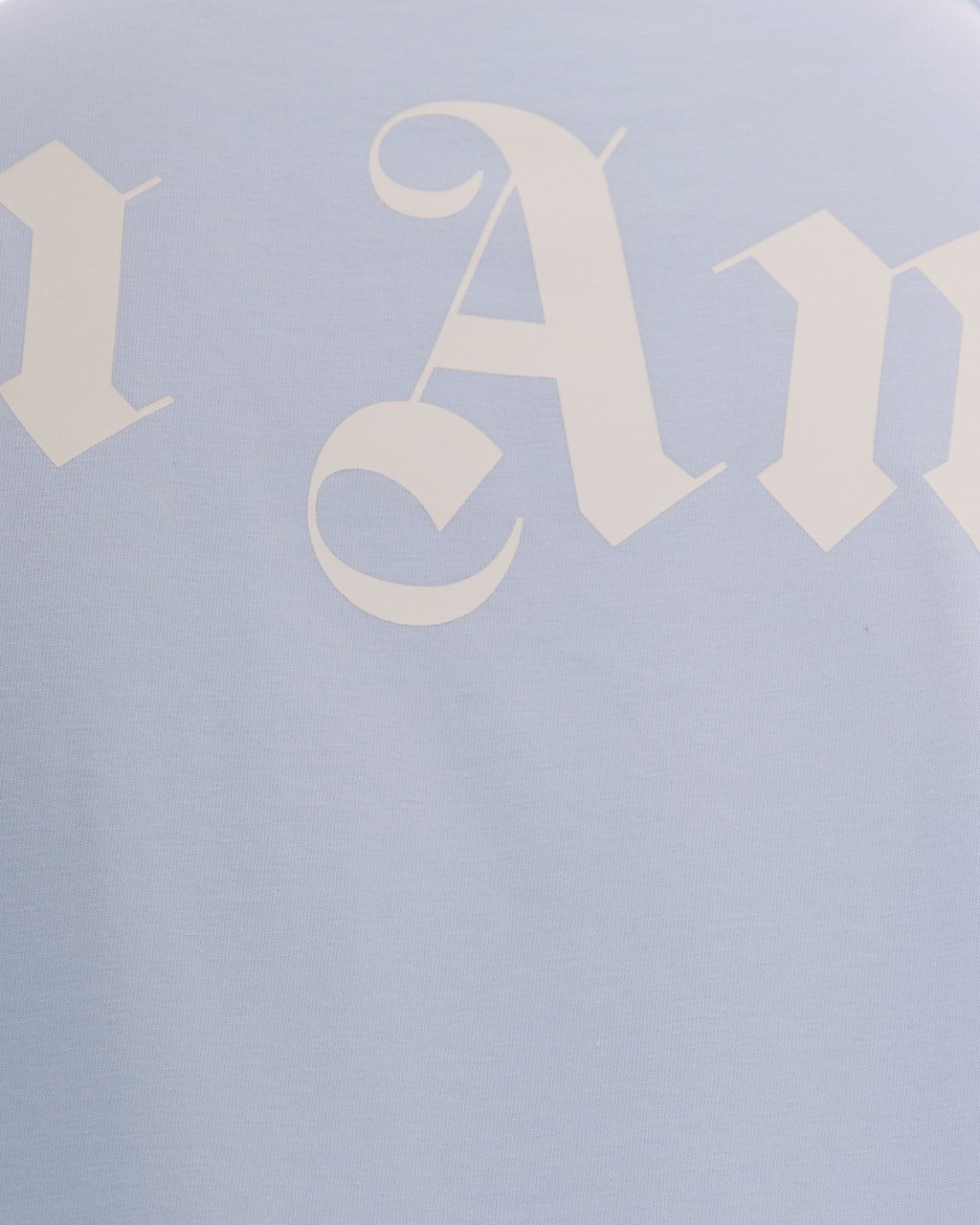 Palm Angels T-Shirts And Polos Baby Blue Off White Lichtblauw