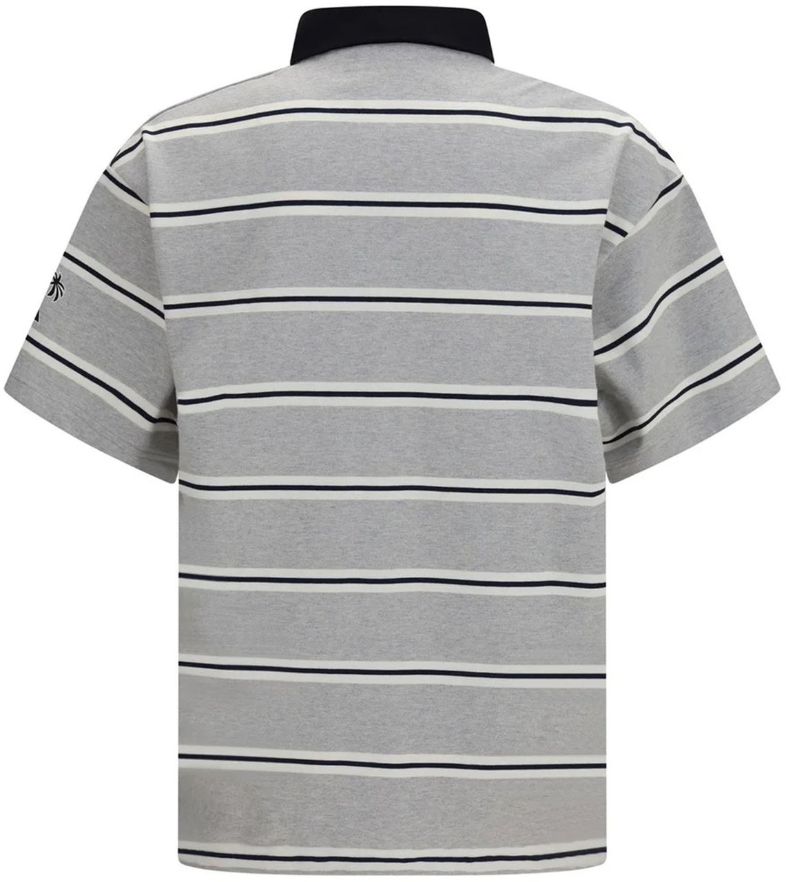 Palm Angels T-Shirts And Polos Melange Grey Black Lichtgrijs