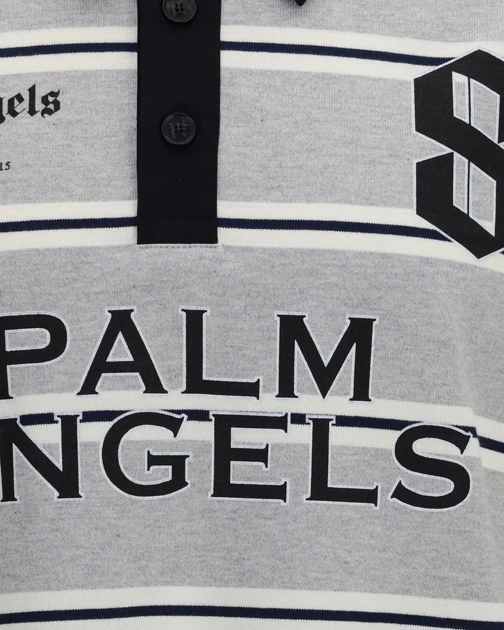 Palm Angels T-Shirts And Polos Melange Grey Black Lichtgrijs
