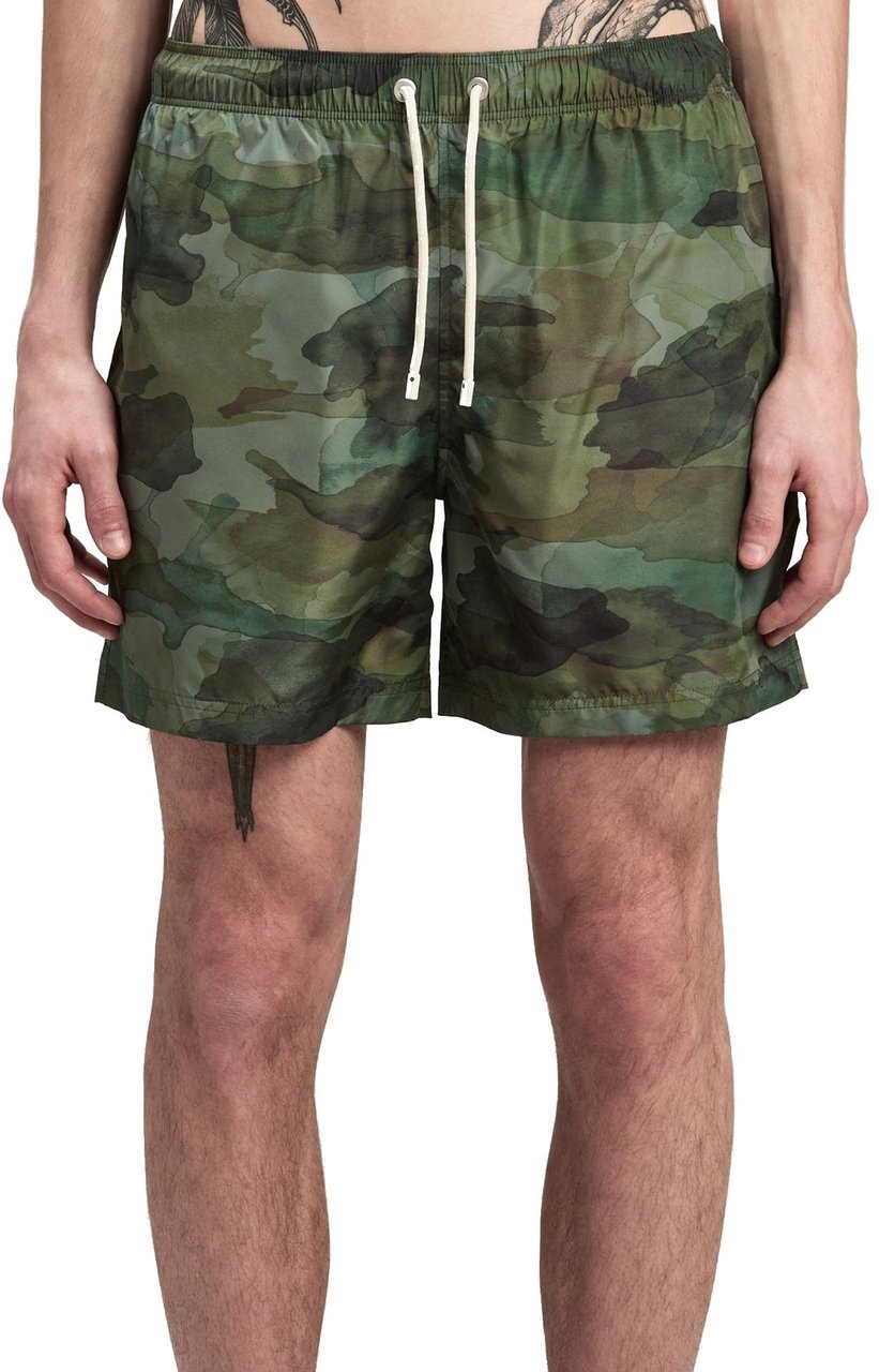 Palm Angels Camouflage Swim Shorts Groen
