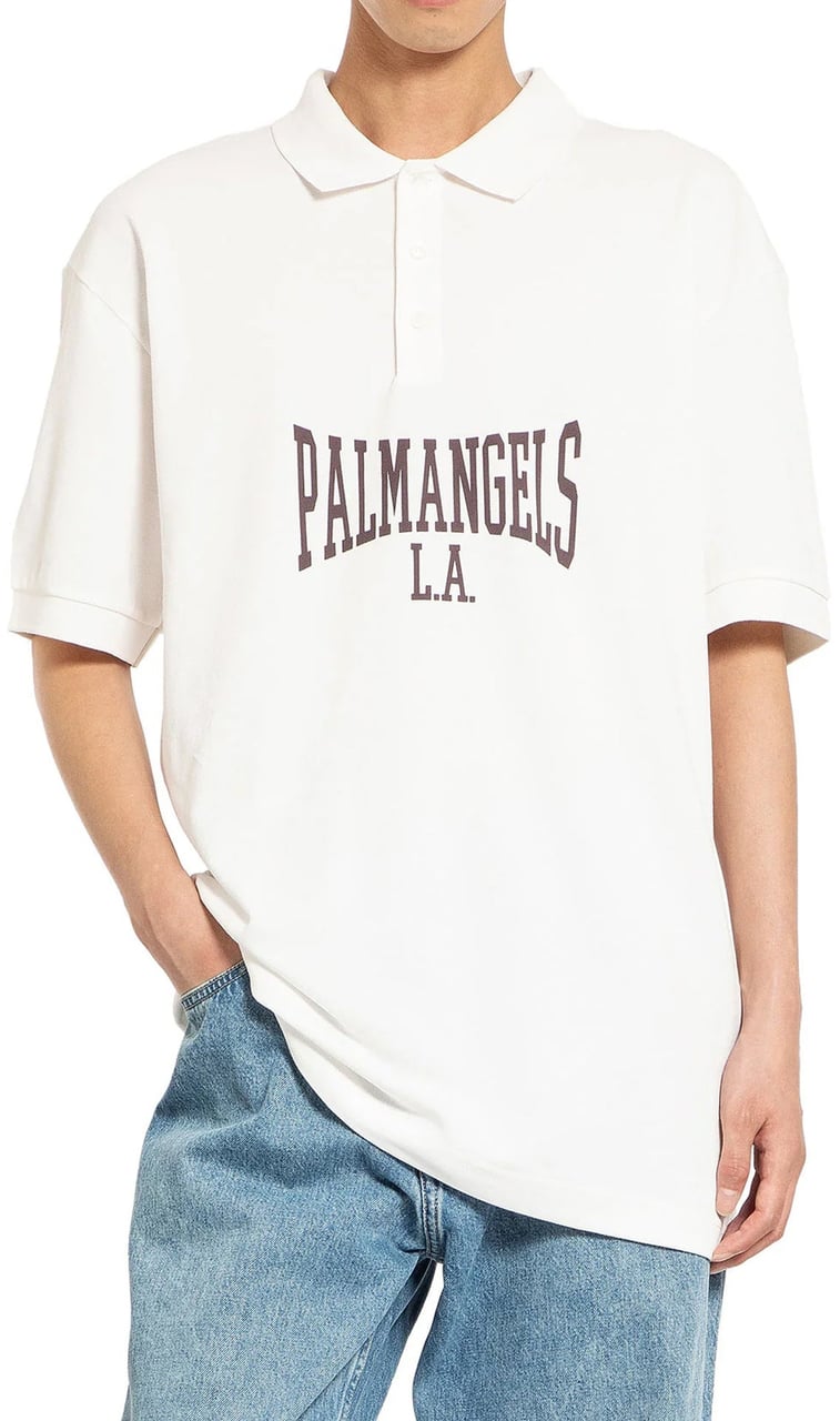 Palm Angels College Logo Polo Wit
