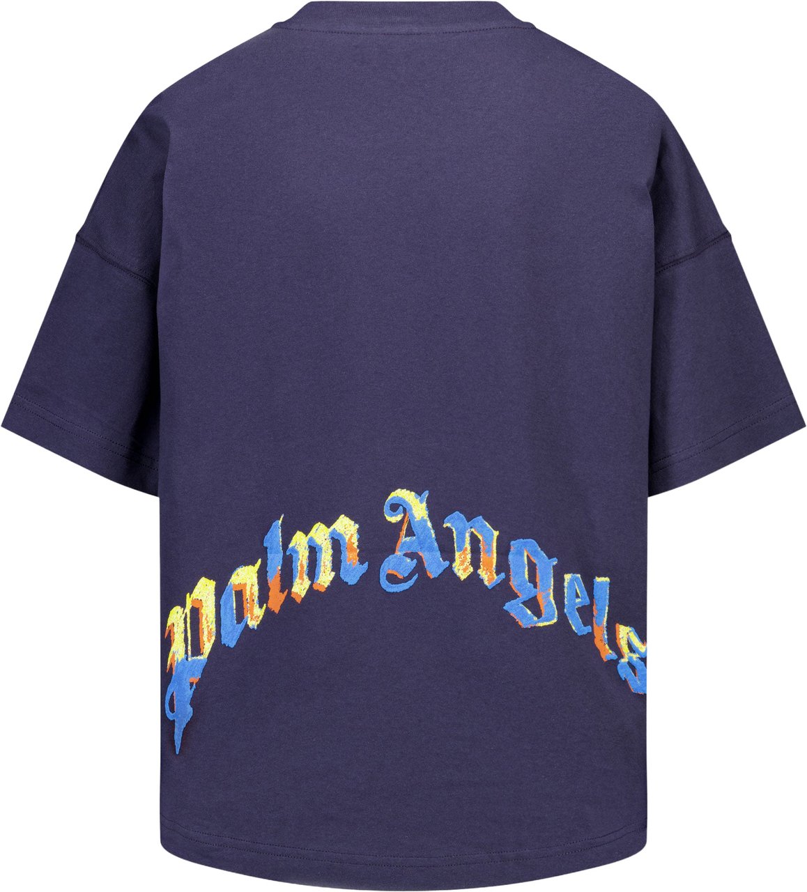 Palm Angels Kinder Unisex T-Shirt In Navy Blauw