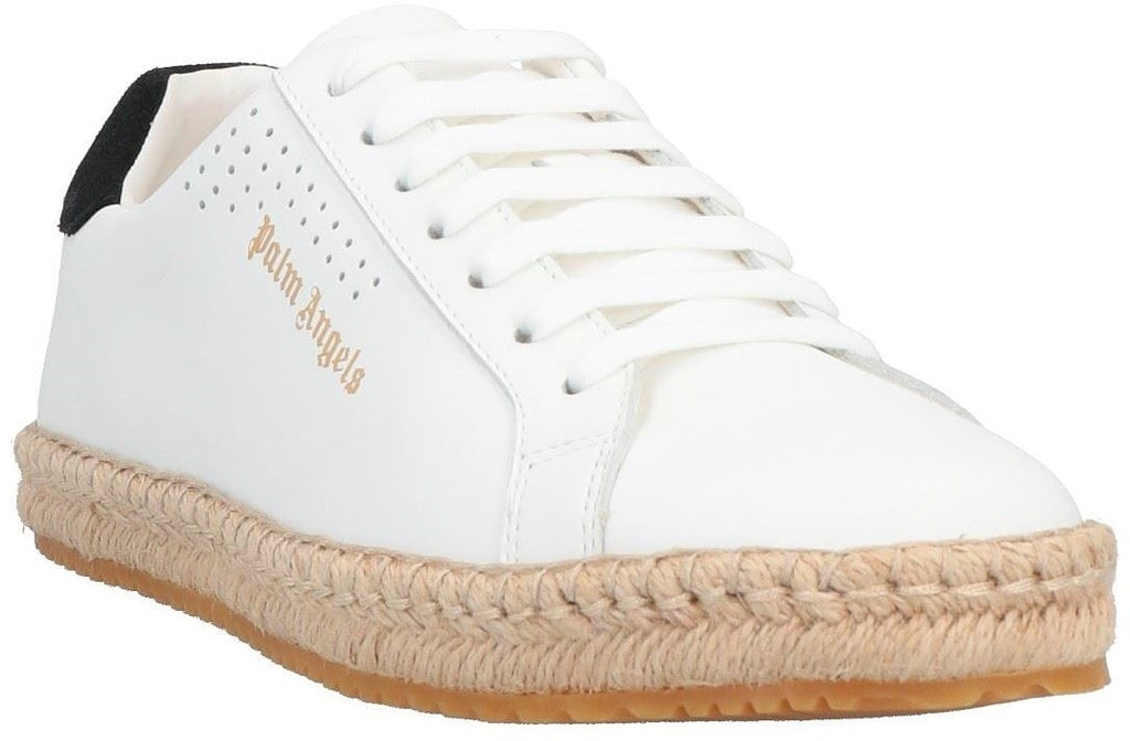 Palm Angels Palm Angels Leather Logo Sneakers Wit