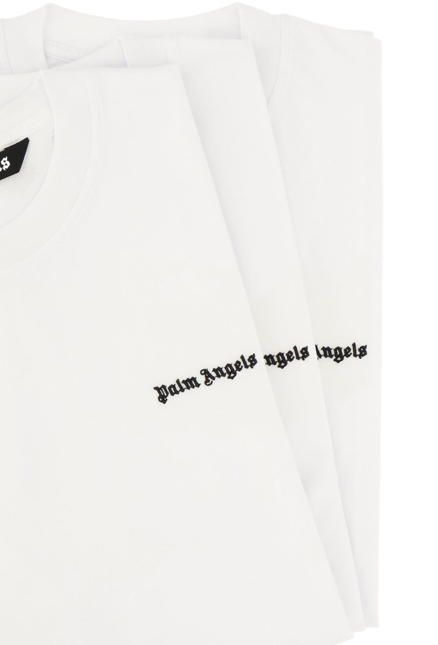 Palm Angels White cotton t-shirt set Wit