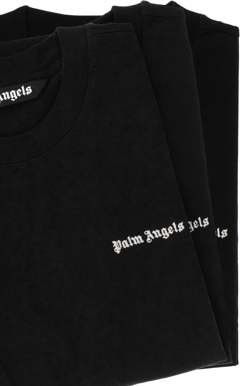 Palm Angels Black cotton t-shirt set Zwart