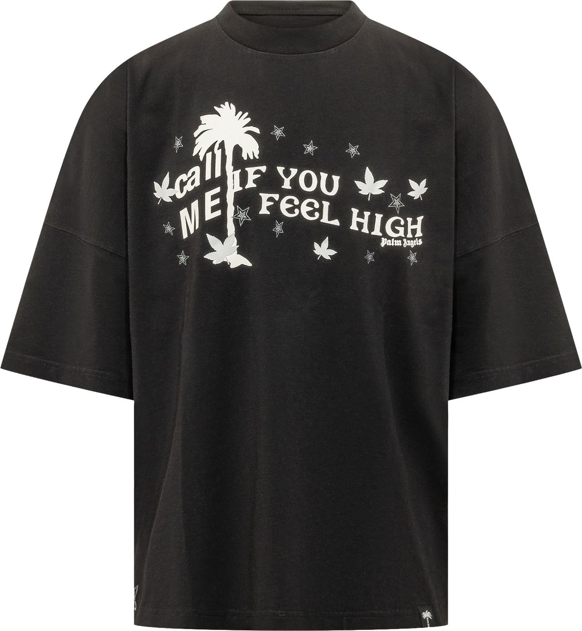 Palm Angels T-shirt Feel High Over Zwart