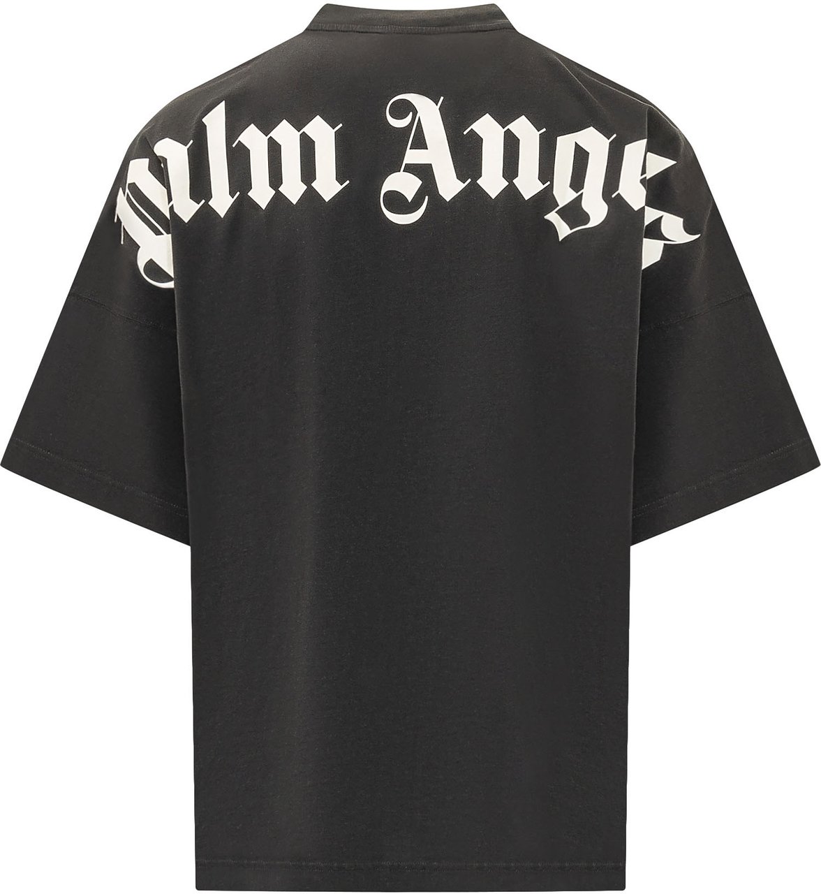 Palm Angels T-shirt Oversize con Logo sul Collo Zwart