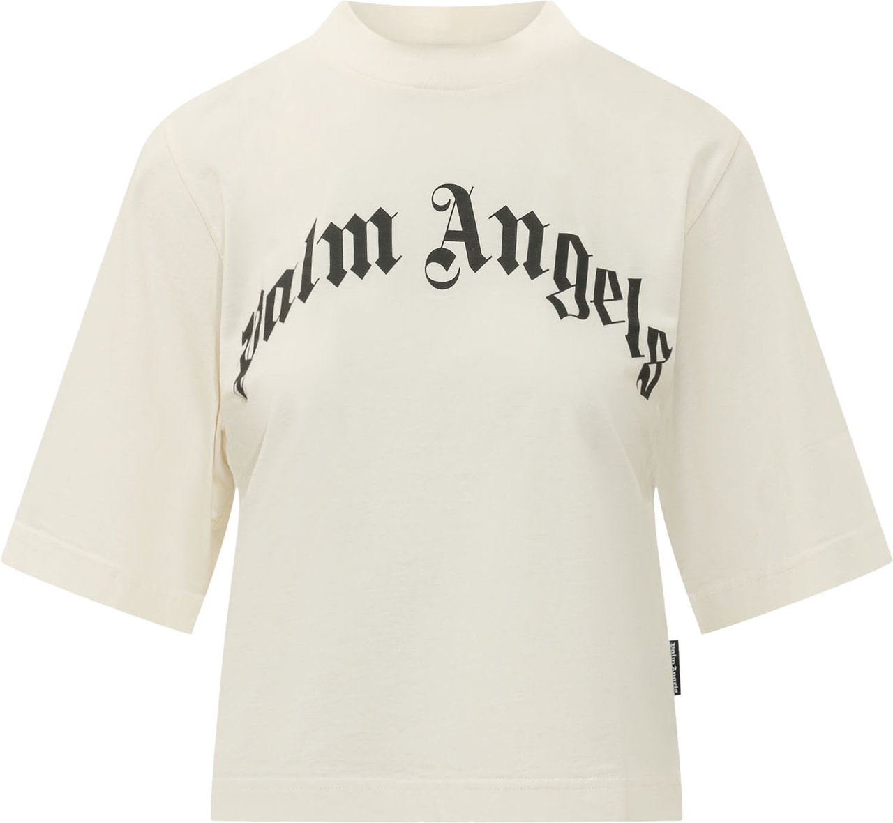 Palm Angels T-shirt Boxy con Logo Curvo Wit