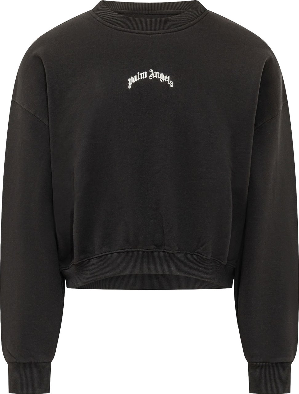 Palm Angels Felpa Corta con Logo Curvo Zwart