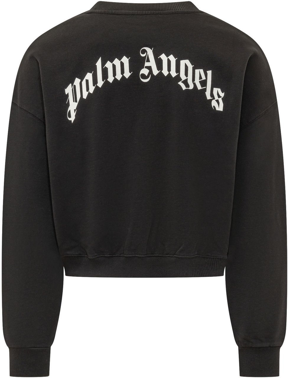 Palm Angels Felpa Corta con Logo Curvo Zwart