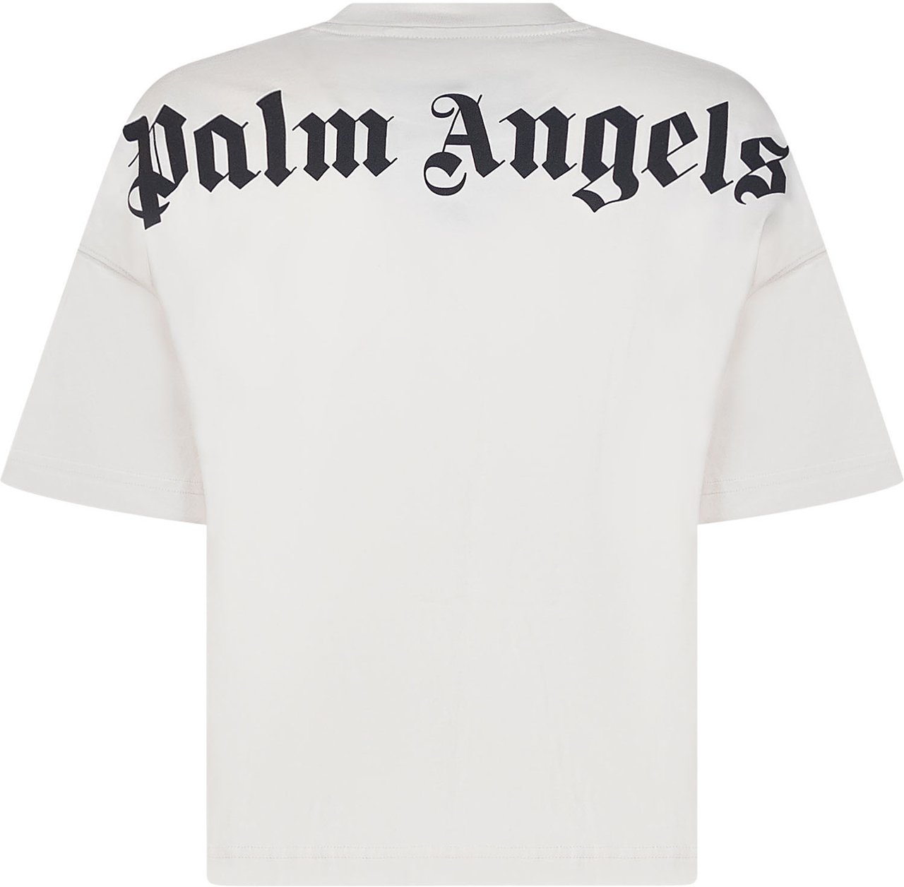 Palm Angels T-shirt Over con Logo su Collo Wit