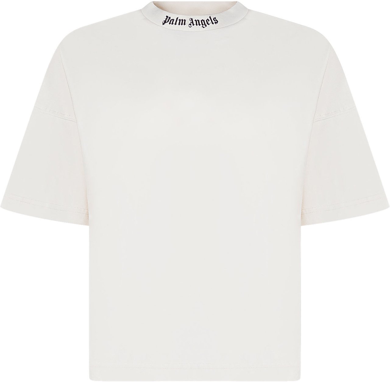 Palm Angels T-shirt Over con Logo su Collo Wit