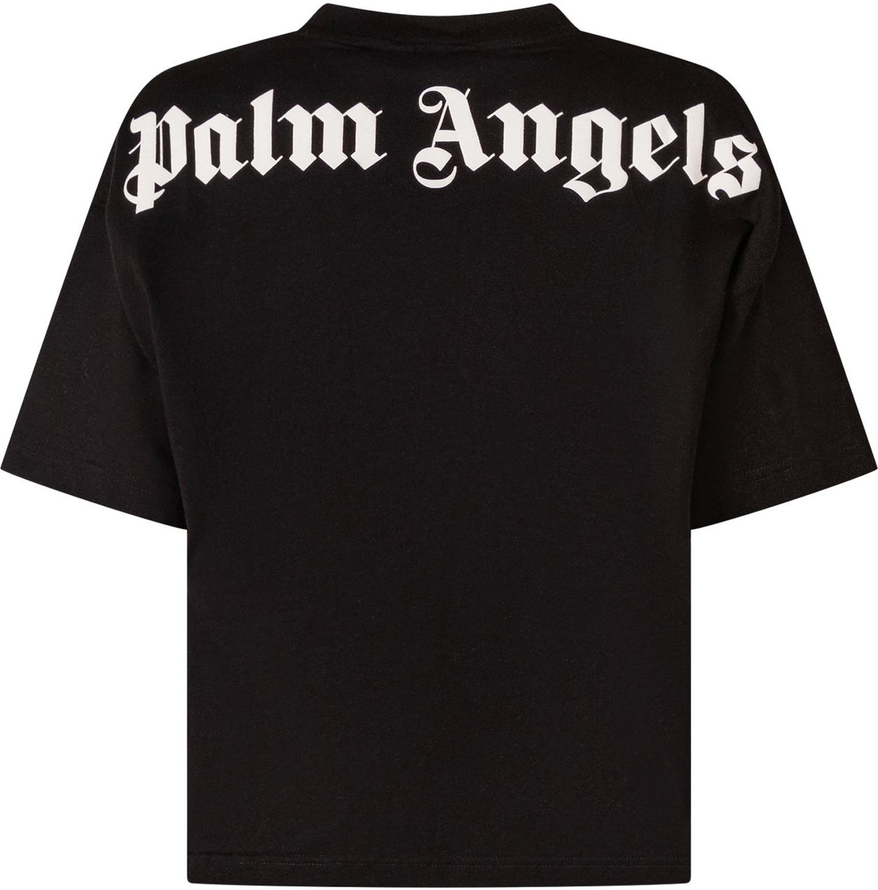 Palm Angels T-shirt con Logo Ricamato Zwart