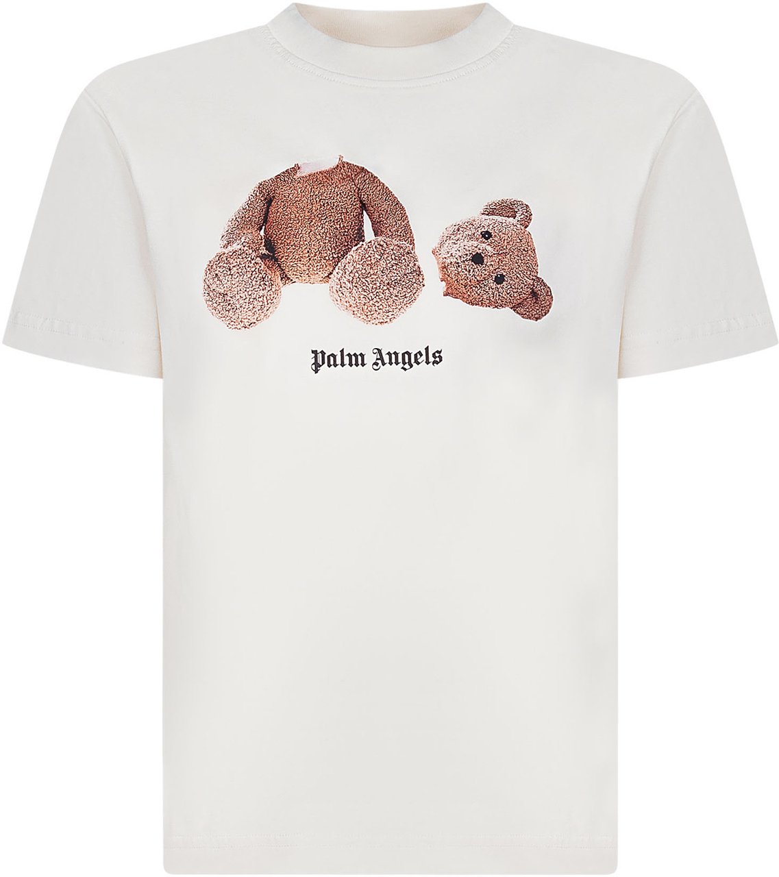 Palm Angels T-shirt con Stampa Orso Frontale Wit