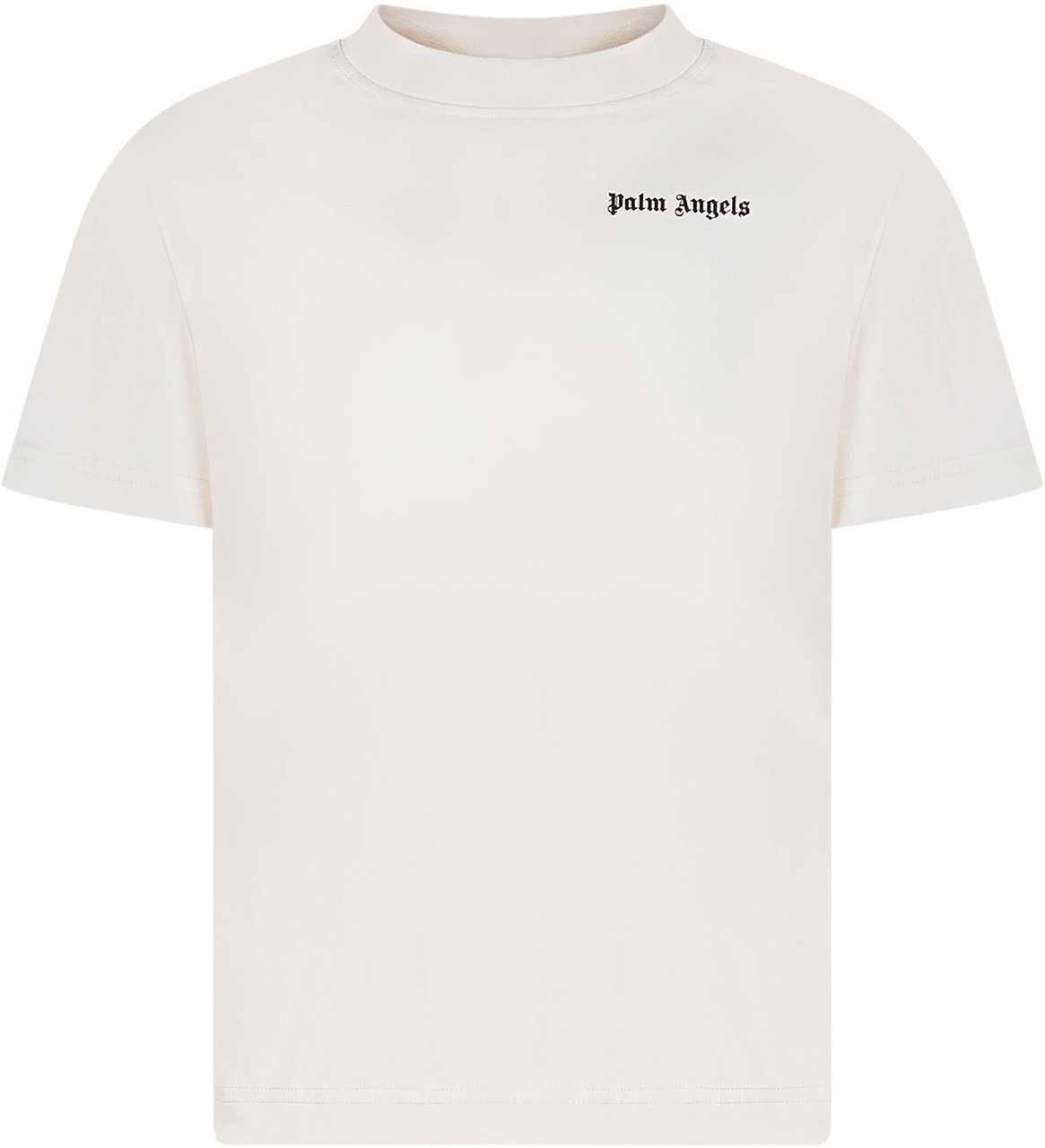 Palm Angels T-shirt Regular con Logo Frontale Wit