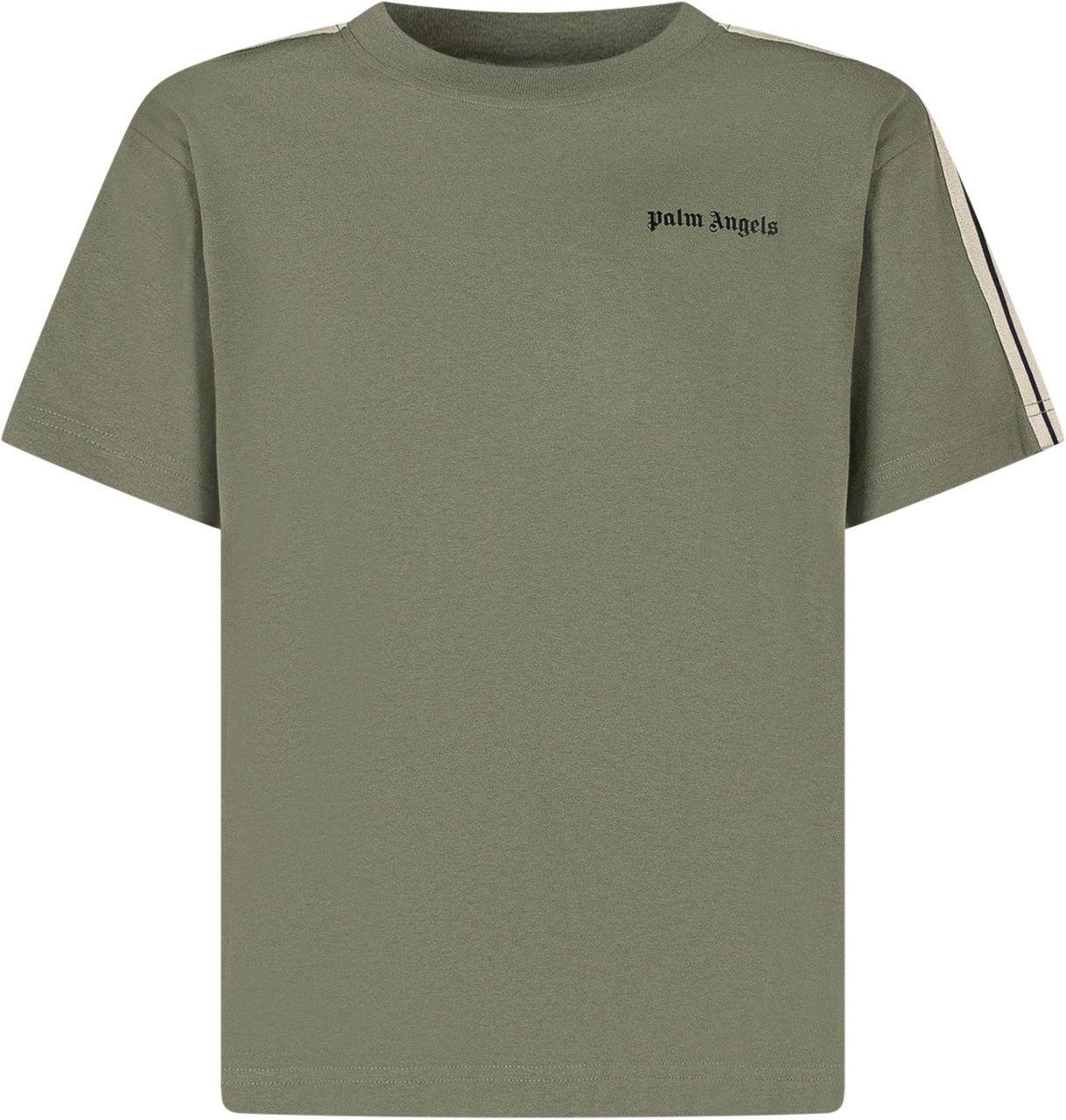 Palm Angels Palm Angels Kids T-shirt Verde con Bande Laterali Groen