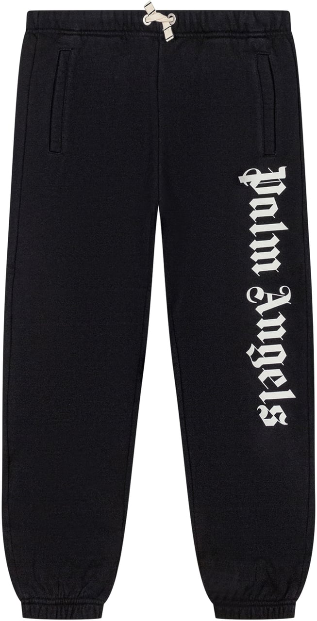 Palm Angels Palm Angels Pantaloni Neri con Logo Oversize Zwart