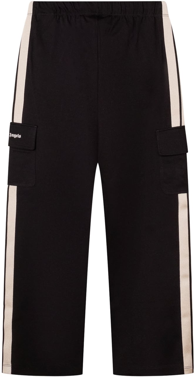 Palm Angels Pantaloni Cargo Ampi con Bande Laterali Zwart