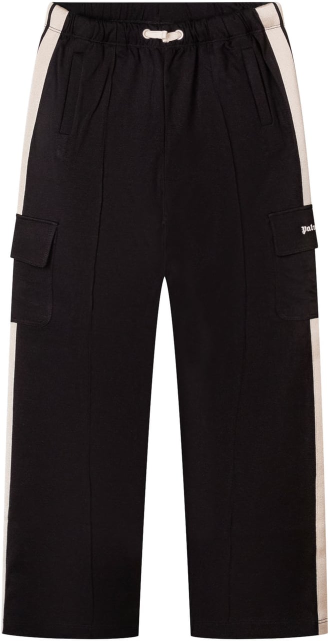 Palm Angels Pantaloni Cargo Ampi con Bande Laterali Zwart