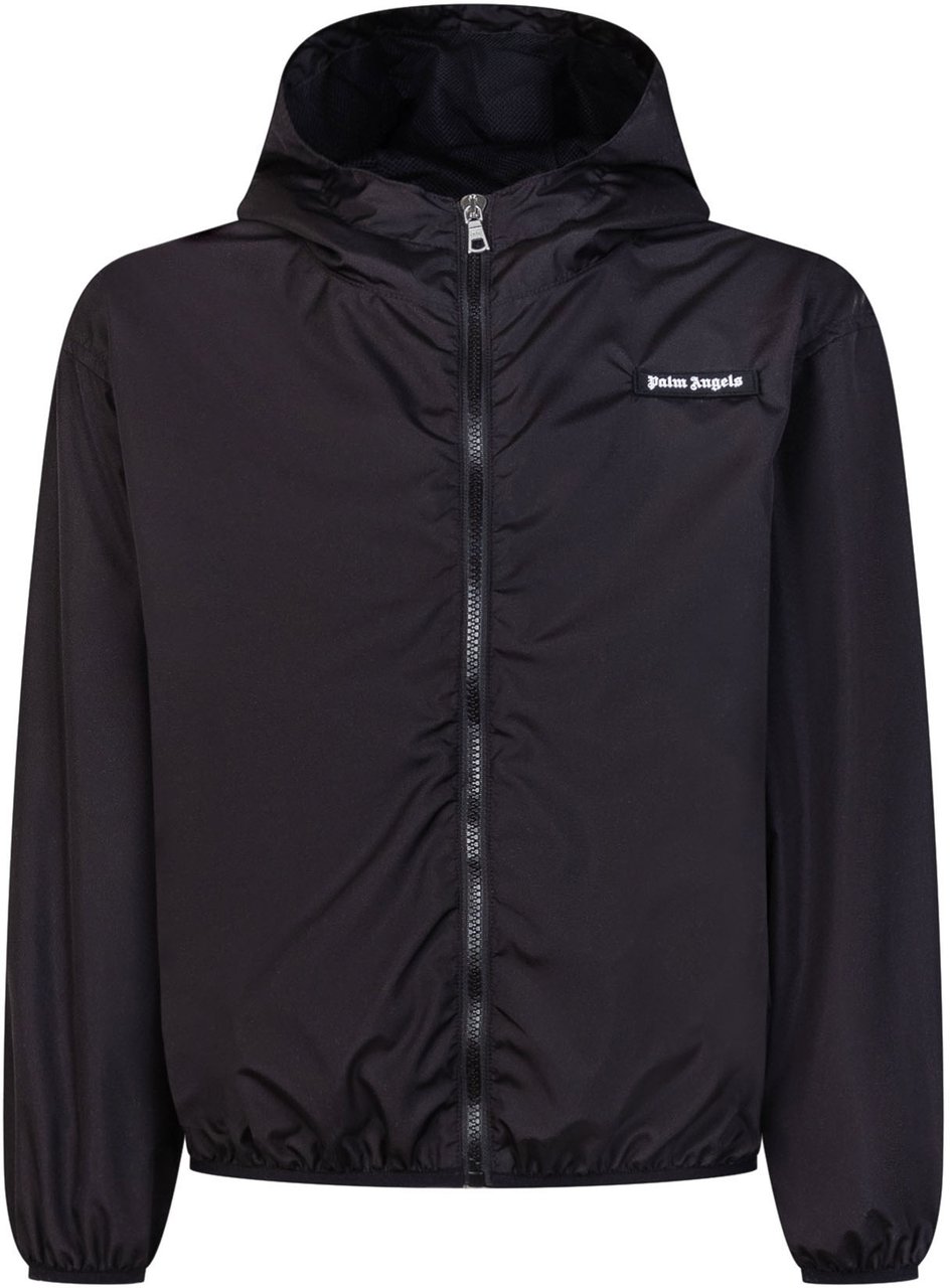 Palm Angels Giacca con Cappuccio e Zip Frontale Zwart
