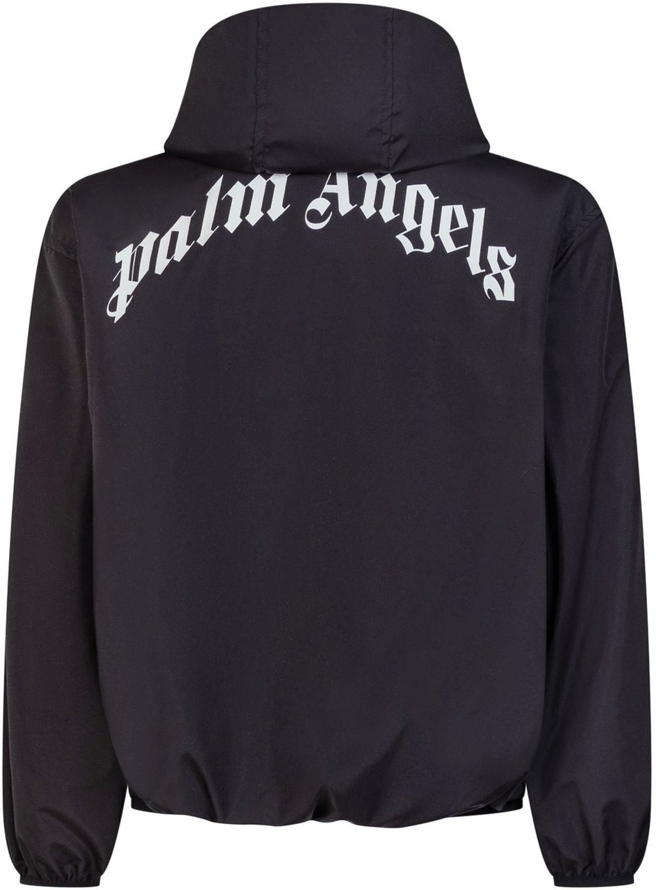 Palm Angels Giacca con Cappuccio e Zip Frontale Zwart