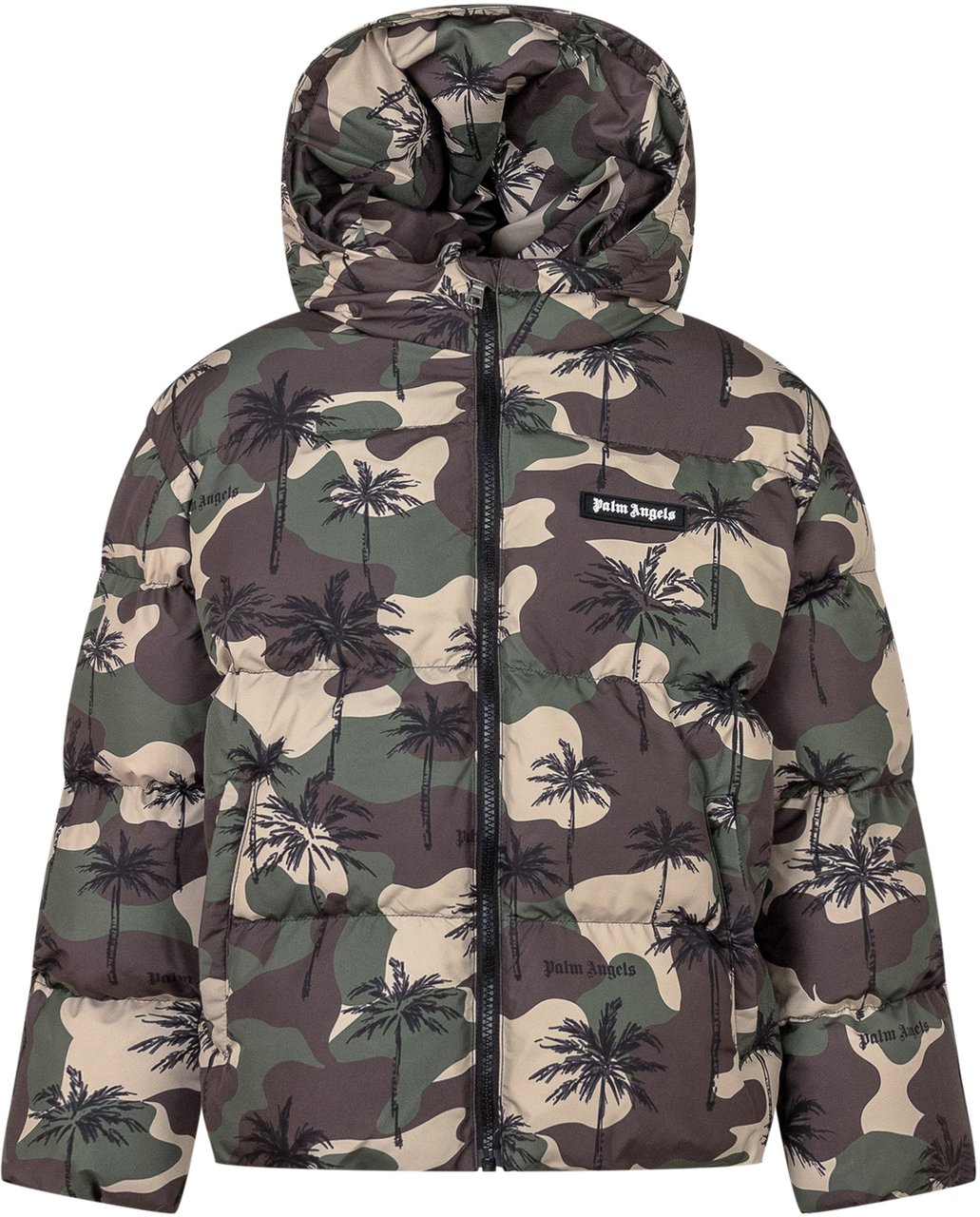 Palm Angels Palm Angels Piumino Camouflage con Palme Groen