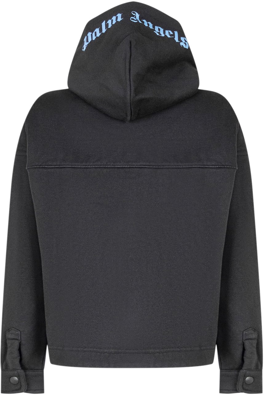 Palm Angels Camicia Nera con Cappuccio Palm Angels Kids Zwart