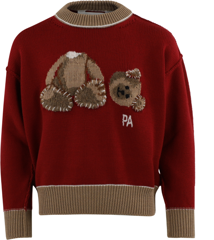 Palm Angels Kids Palm Angels Bear Sweather Red Rood