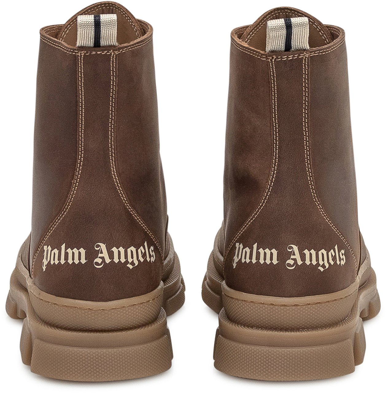 Palm Angels Palm Angels Kids Anfibi Marroni con Lacci Bruin