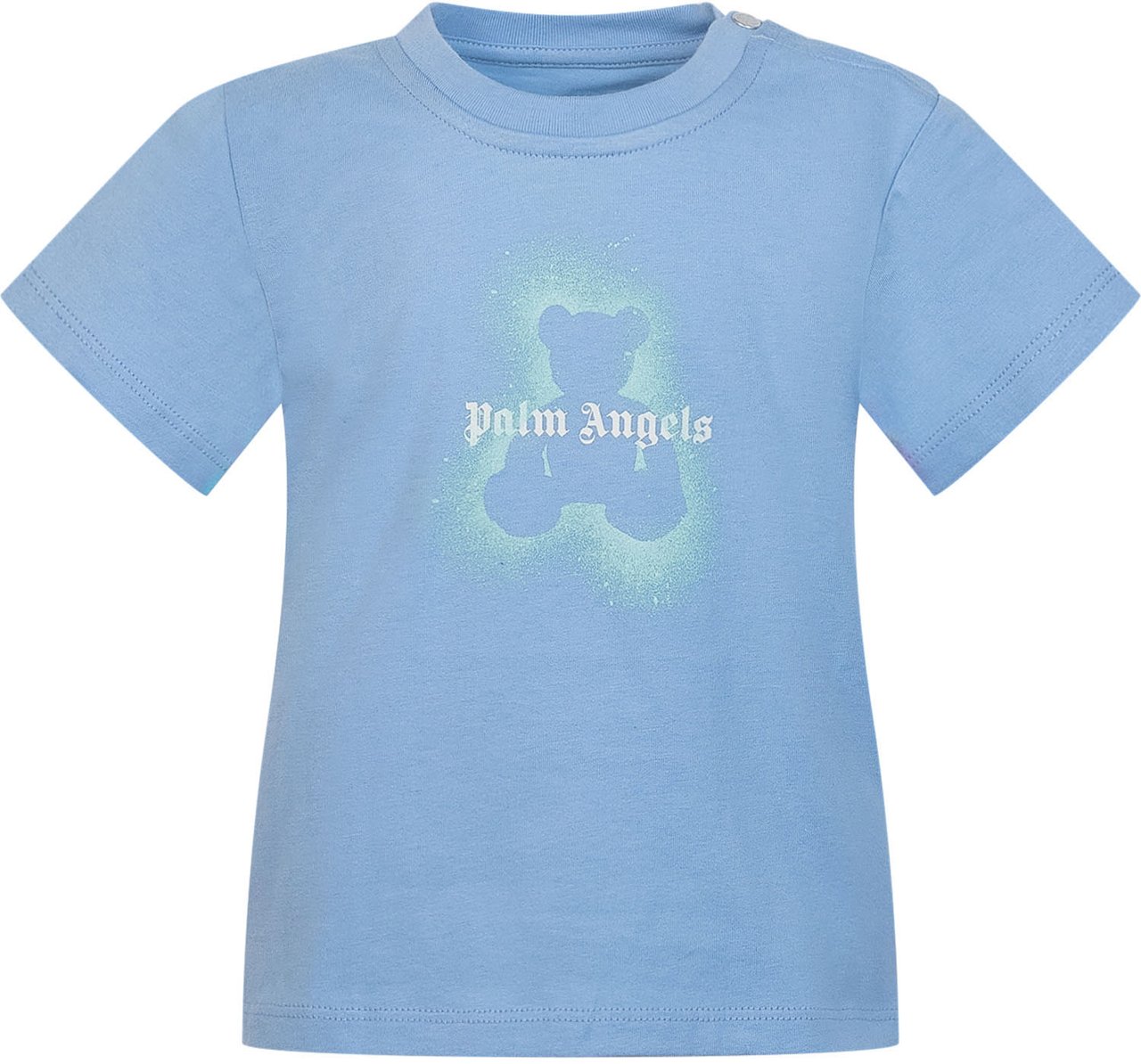 Palm Angels T-shirt con Stampa Spray Orso Lichtblauw