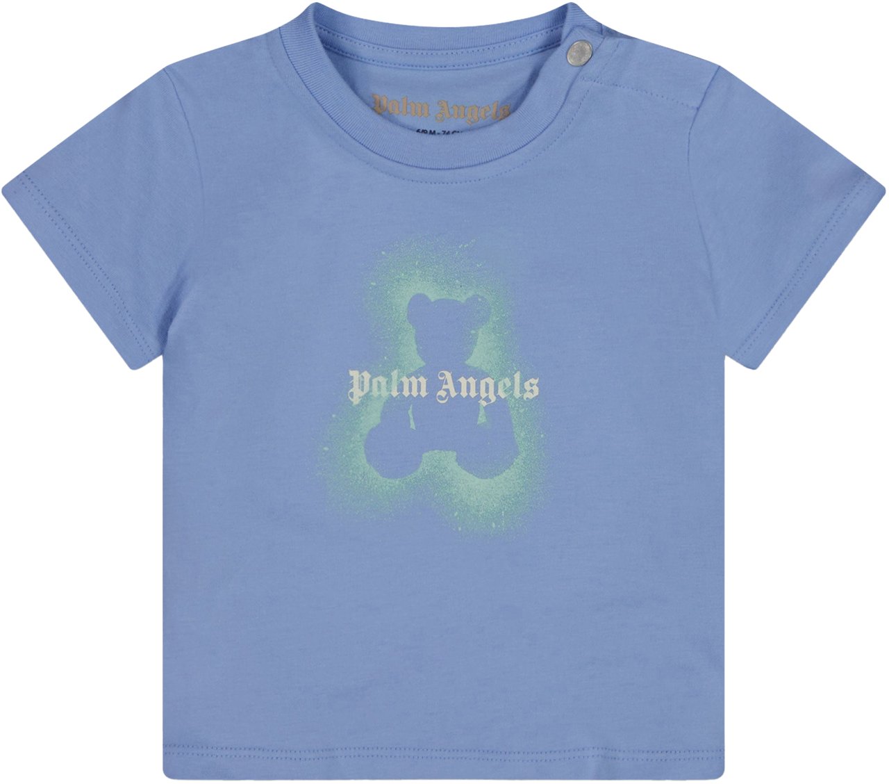 Palm Angels Baby Jongens T-Shirt In Licht Blauw Blauw