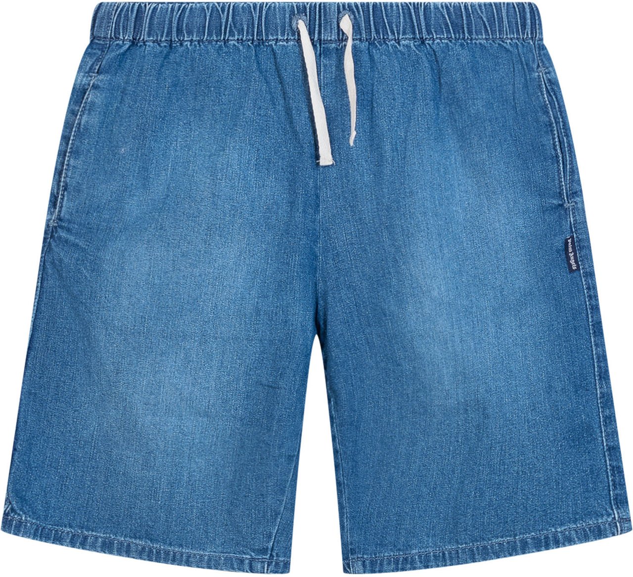 Palm Angels Shorts in Chambray con Vita Elasticizzata Blauw