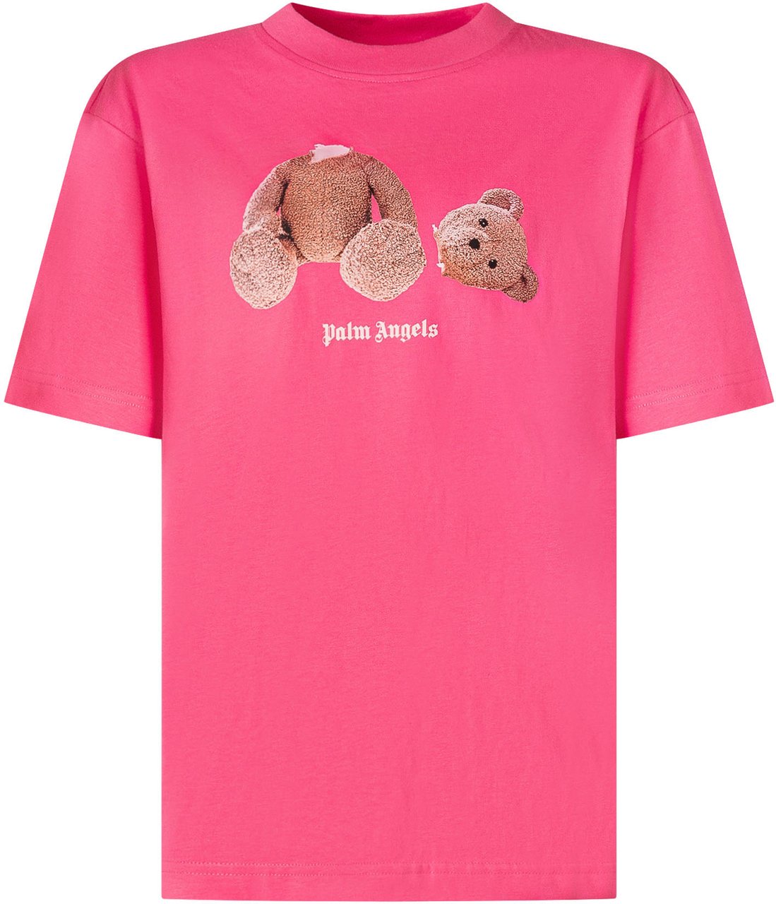 Palm Angels T-shirt in Jersey con Stampa Orso Roze