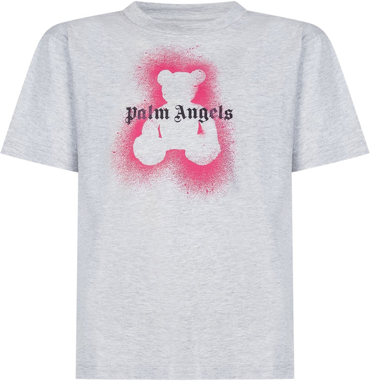 Palm Angels T-shirt con Stampa Spray Bear Lichtgrijs