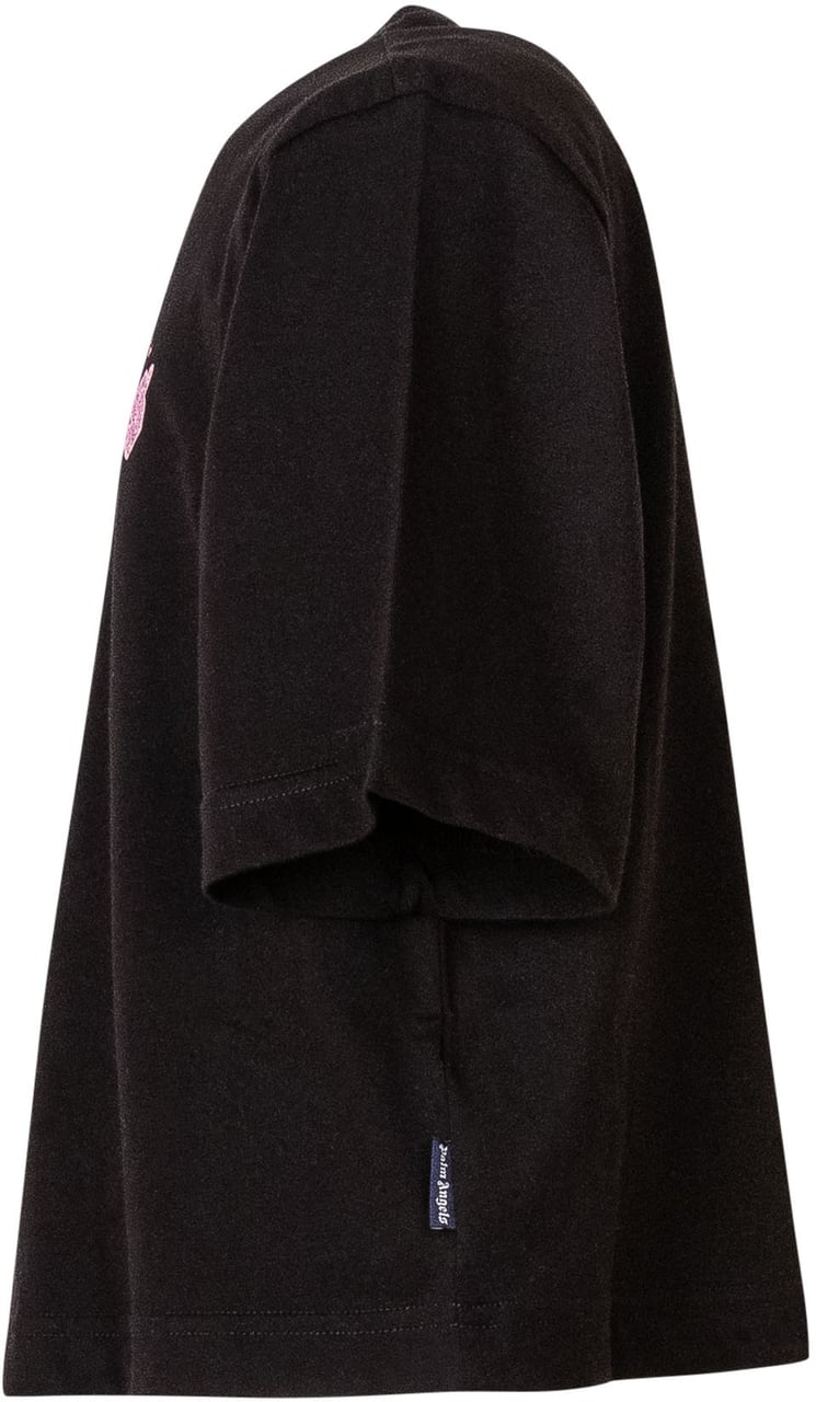 Palm Angels T-shirt in Jersey con Logo Frontale Zwart