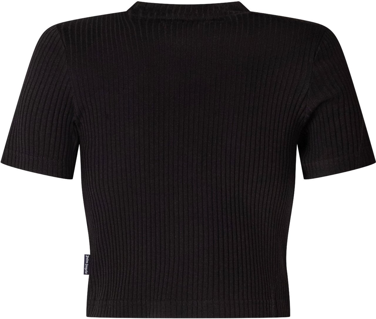 Palm Angels T-shirt Corta a Coste con Logo Zwart