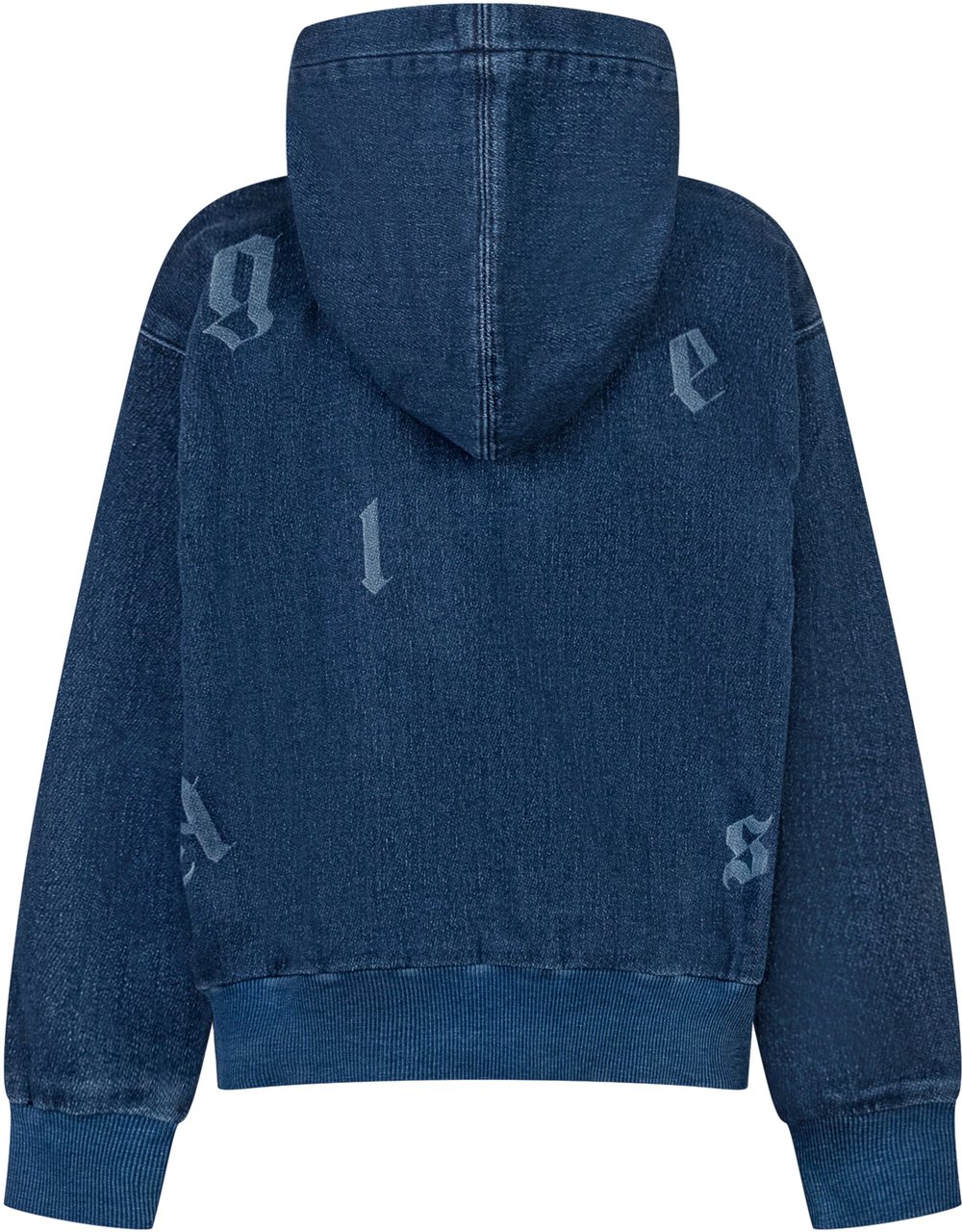 Palm Angels Palm Angels Kids Felpa Denim con Logo Blauw