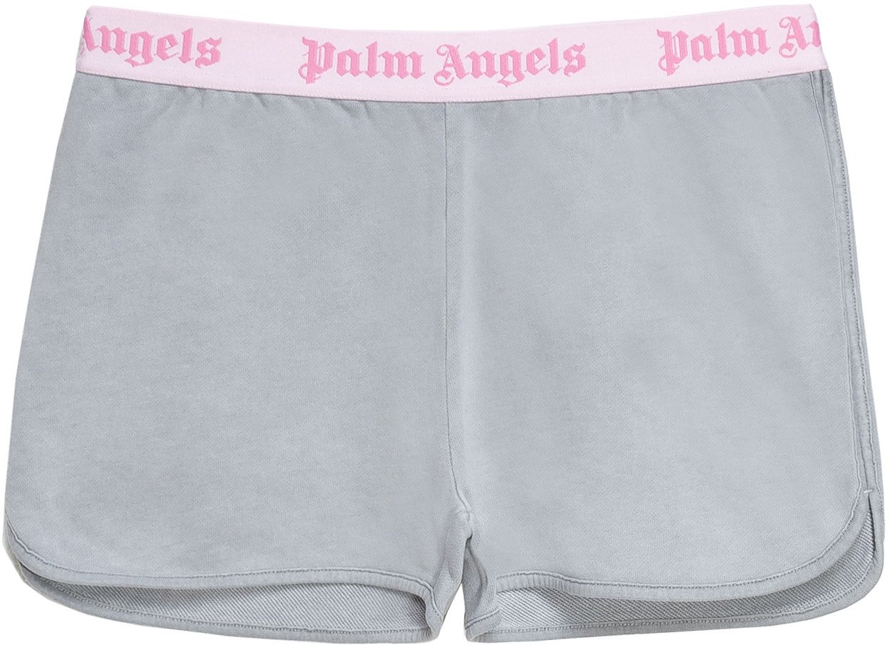 Palm Angels Shorts con Logo Lichtgrijs