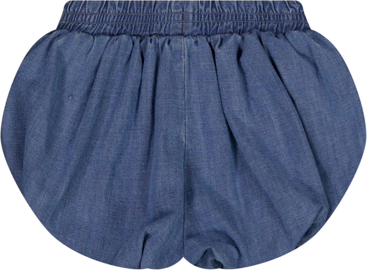 Palm Angels Baby Meisjes Shorts In Licht Blauw Blauw