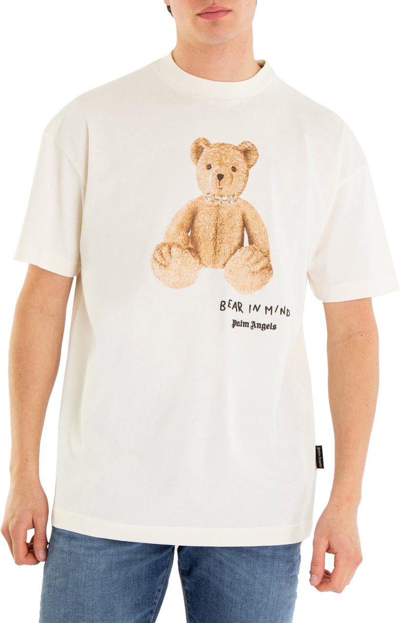 Palm Angels Heren Bear In Mind T-Shirt Wit Wit